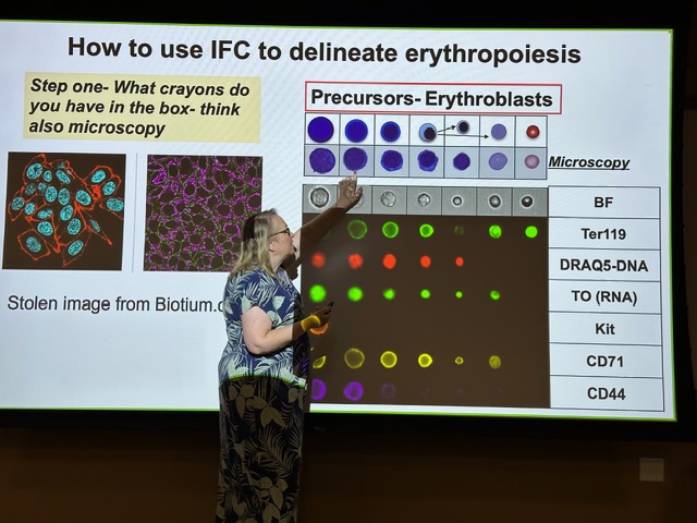 Instructor presenting on imaging flow cytometry